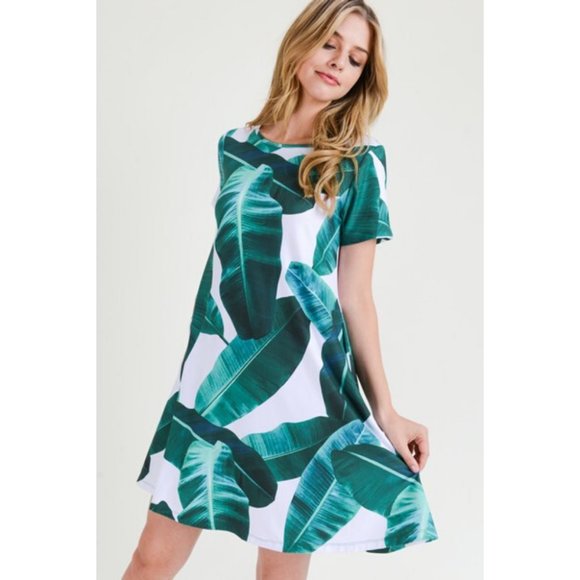 Women's Short Sleeve Summer Floral Soft Dress WHT - Picture 2 of 7